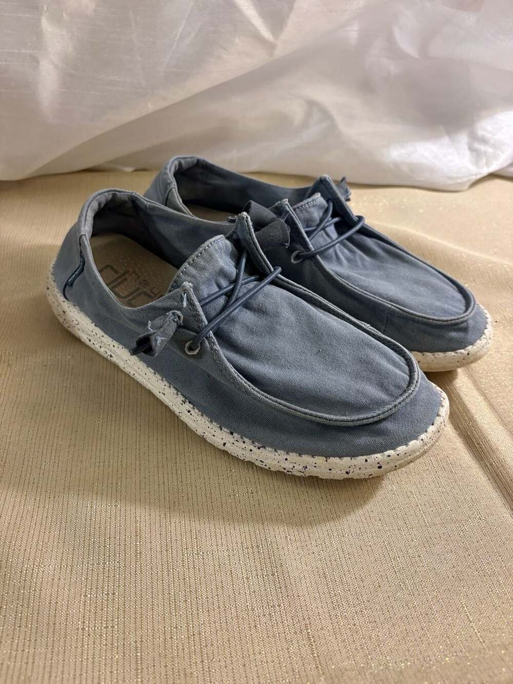 Hey Dude Wendy Size 9 Steel Blue Canvas Slip On Shoes